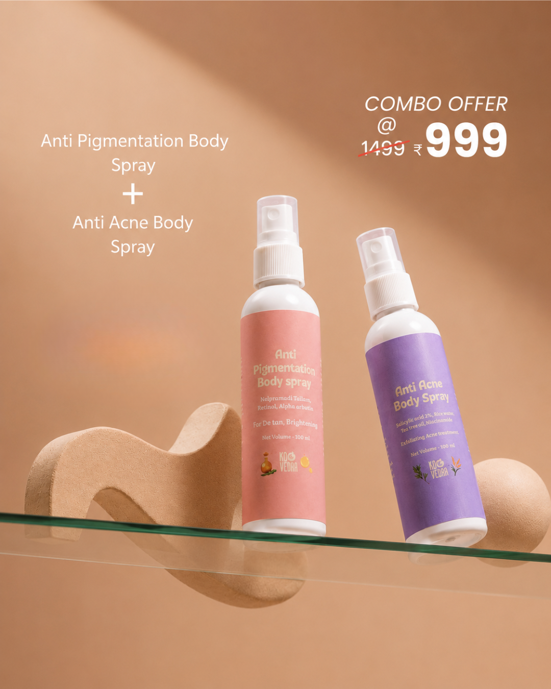 Anti Acne body spray & Anti pigmentation body spray